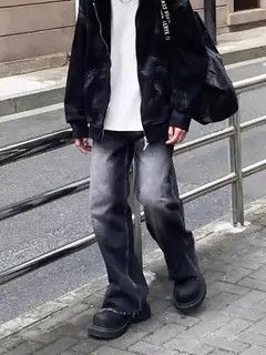 Japanese Brand VIBE Vintage raw edge wide leg straight jeans trousers Size US 34 / EU 50 - 5 Thumbnail