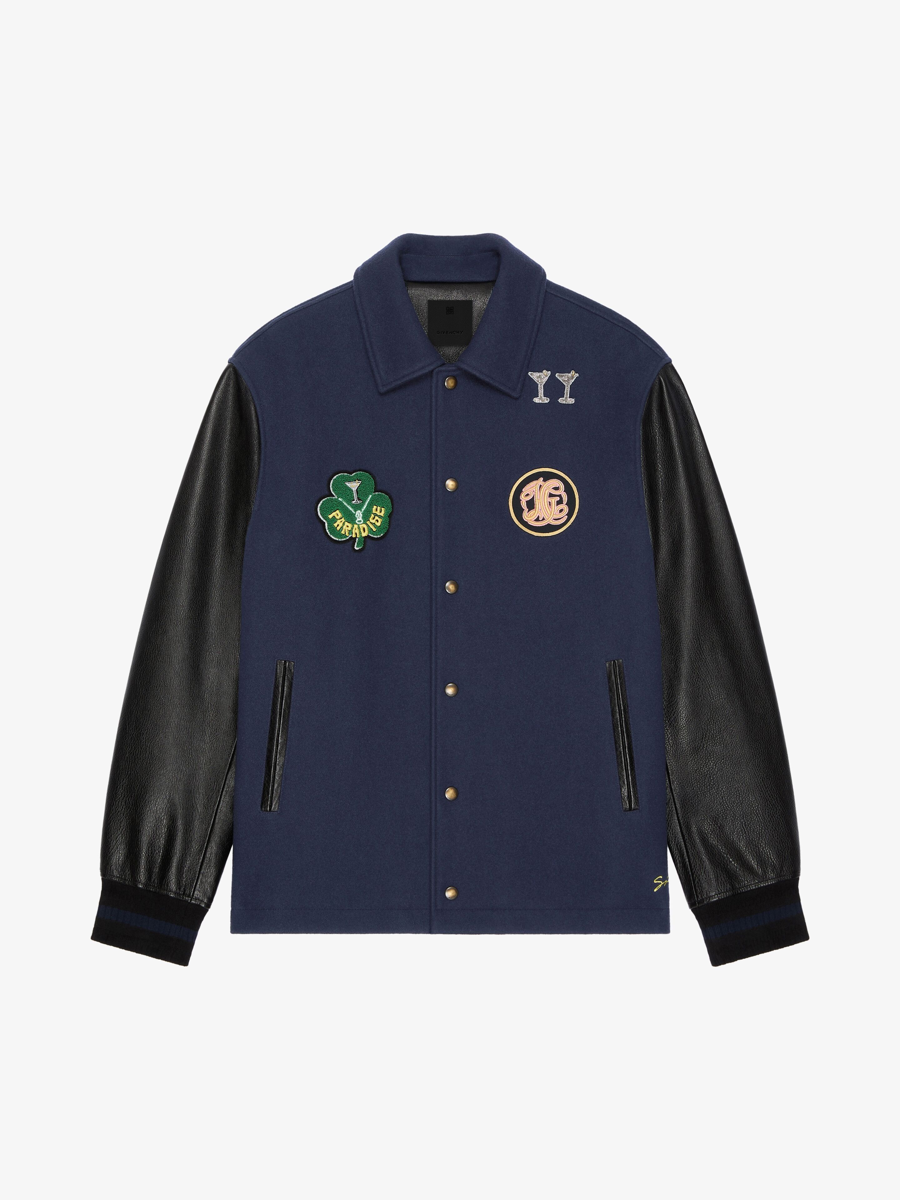 Givenchy o1w1db10925 Varsity Jacket in Blue/Black Size US L / EU 52-54 / 3 - 1 Thumbnail
