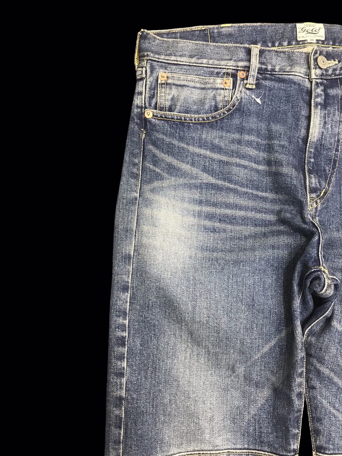Toyo Enterprises 💥BIKER DENIM💥GOLD BY TOYO ENT SKINNY BIKER DENIM F317 Size US 32 / EU 48 - 4 Thumbnail