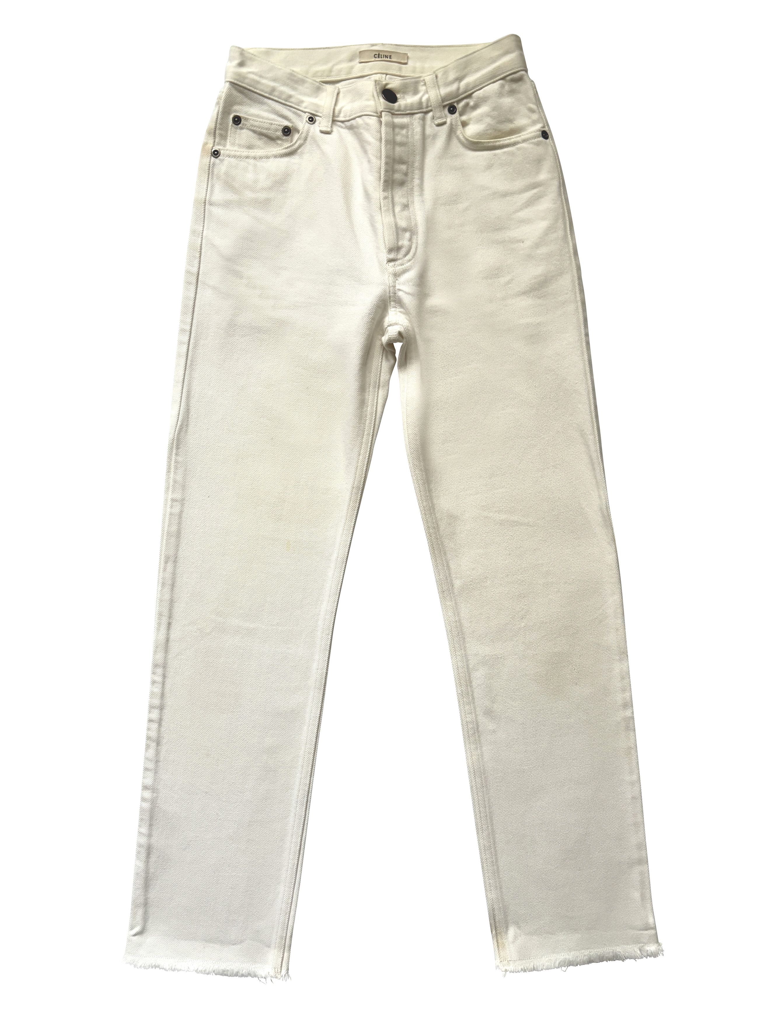 Celine ⚡️QUICK SALE⚡️ Celine White Denim Jeans Pants Size 24" / US 00 / IT 34 - 1 Thumbnail