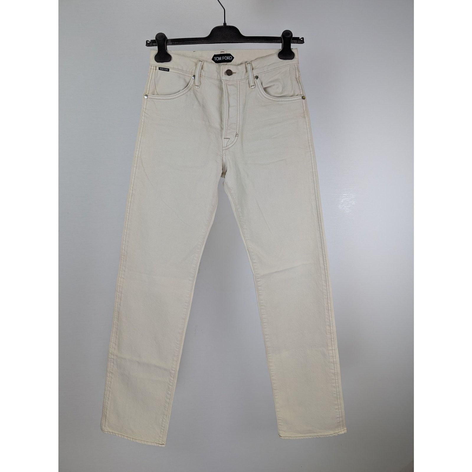Tom Ford o1rshd1 Tapered Denim Jeans in White Size US 29 - 3 Thumbnail