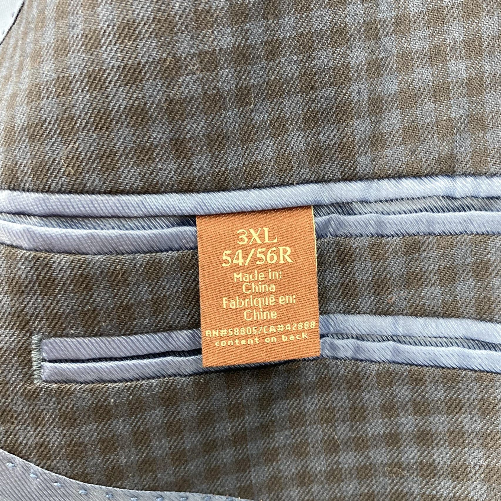 Vintage Oak Hill Blazer Mens 3XL 54/56R Blue Check Sport Coat Two Button Classic Suit Jacket Size 48R - 5 Thumbnail