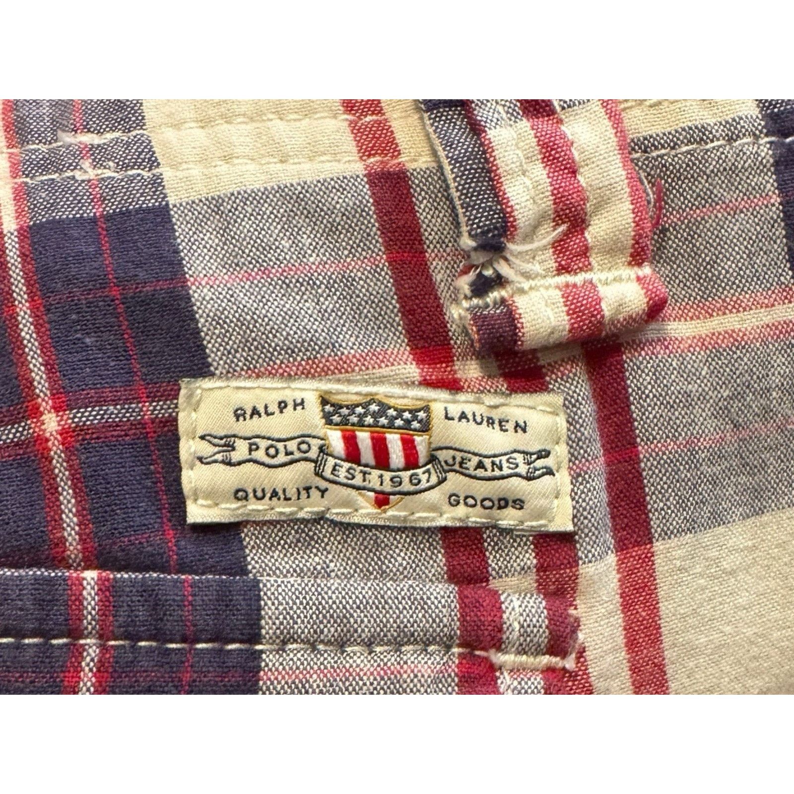 Polo Ralph Lauren Polo Jeans Co Ralph Lauren Cargo Shorts Purple Red Plaid Size US 36 / EU 52 - 7 Thumbnail