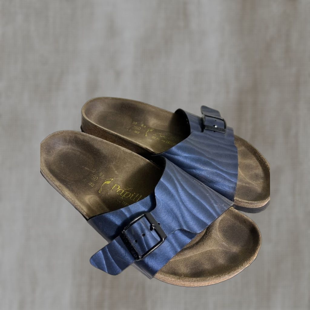 Birkenstock VINTAGE Birkenstock Papillio Navy Blue Slide Sandals Womens Size 8 Size US 8 / IT 38 - 1 Thumbnail