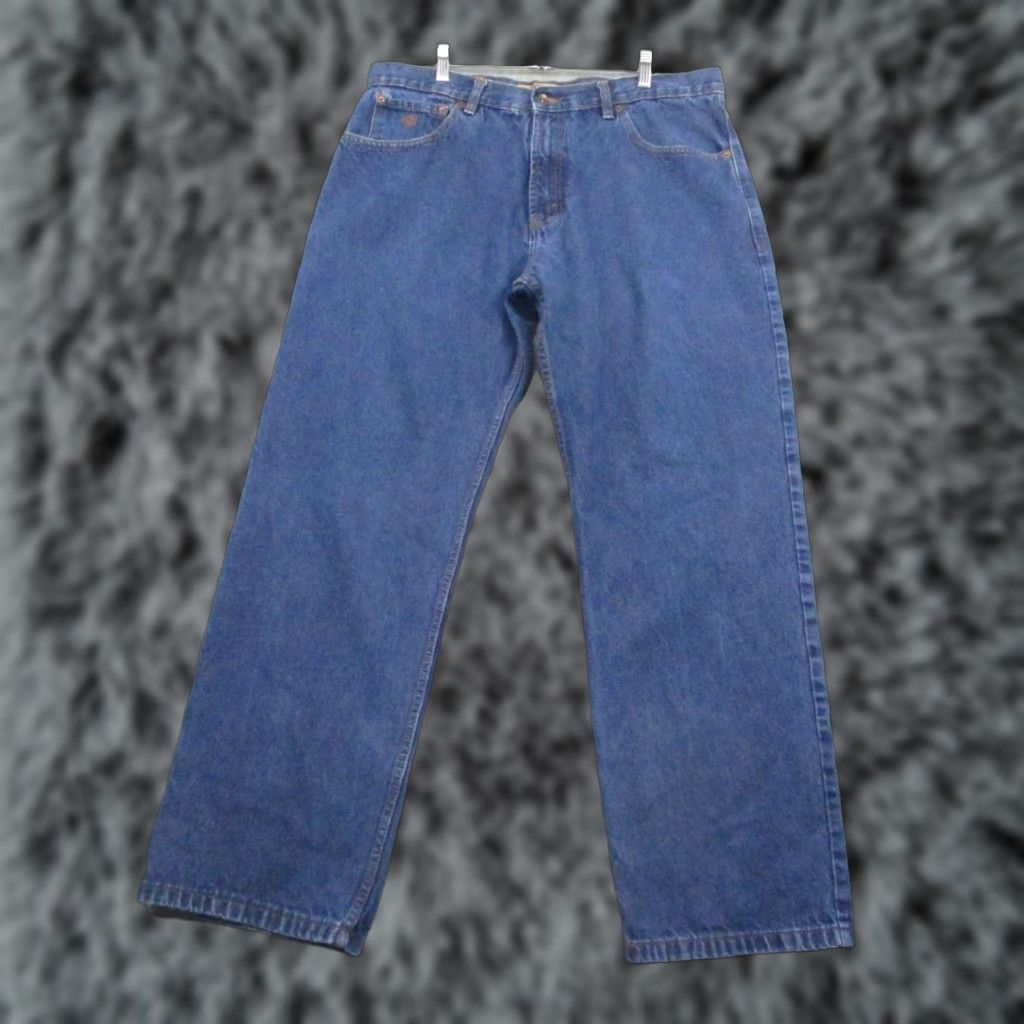 Rocawear VINTAGE Rocawear Jeans Men 38x32 Baggy Loose Fit Blue Wash Denim Wide Leg Distressed Logo 5-Pocket Mens Jeans Size US 38 / EU 54 - 1 Thumbnail