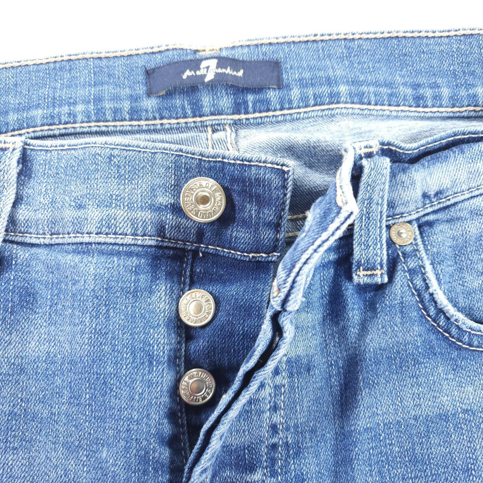 7 For All Mankind 7 For All Mankind Button Fly Jeans Womens Size 30 Blue Size 34" / US 12 / IT 48 - 6 Thumbnail