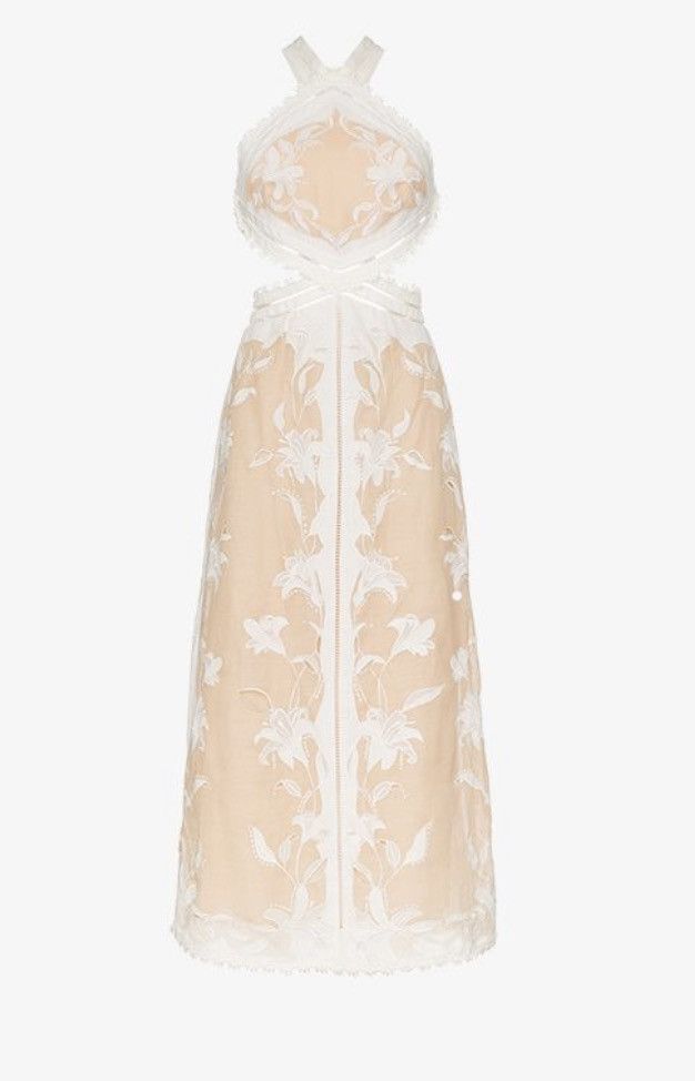 image of Zimmermann Corsage Lily Midi Dress in Beige, Women's (Size XS)