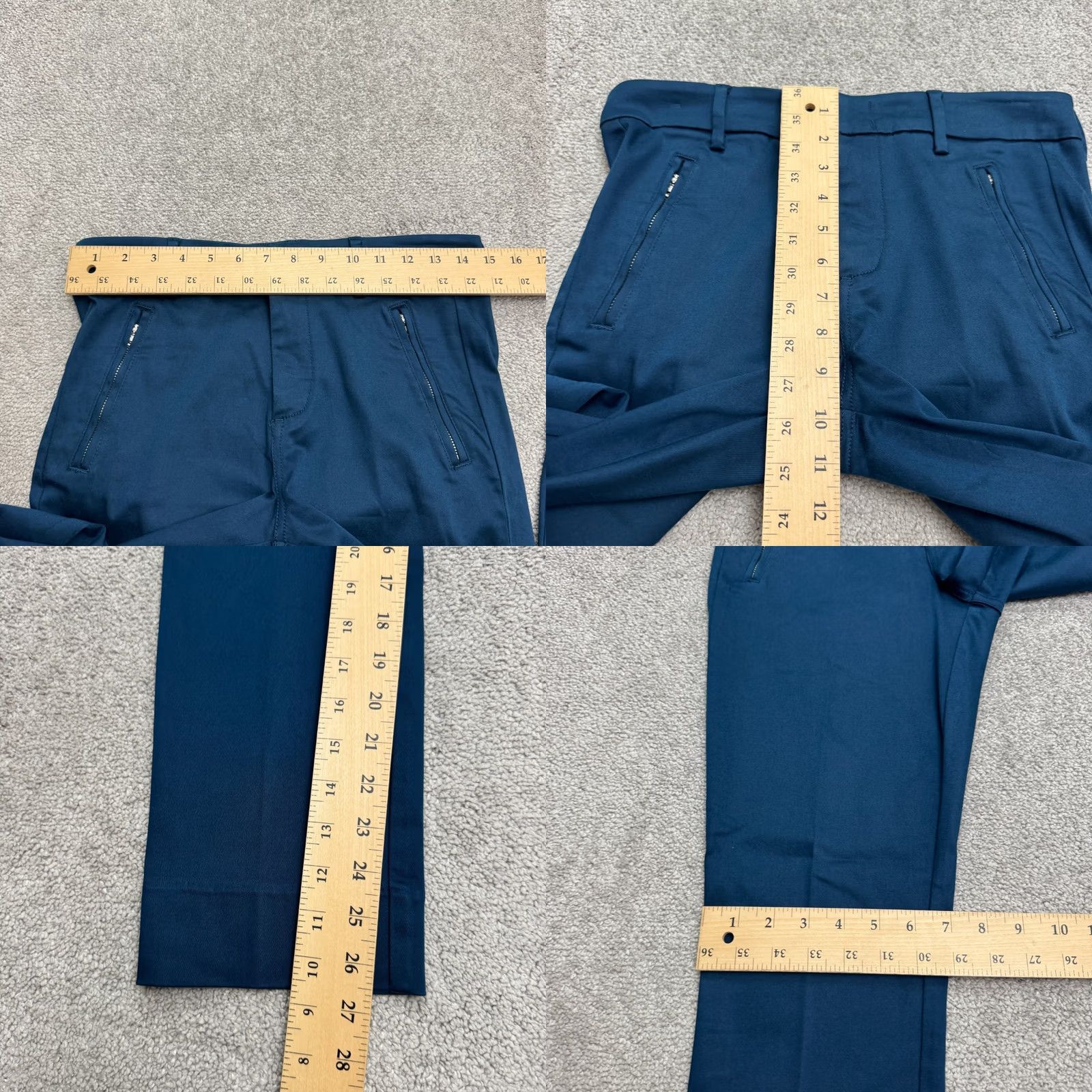 Altea Level 99 Nocturnal Flared Stretch Pants Womens 27 Teal Blue Zip Pockets Mid Rise Size 27" / US 4 / IT 40 - 9 Thumbnail