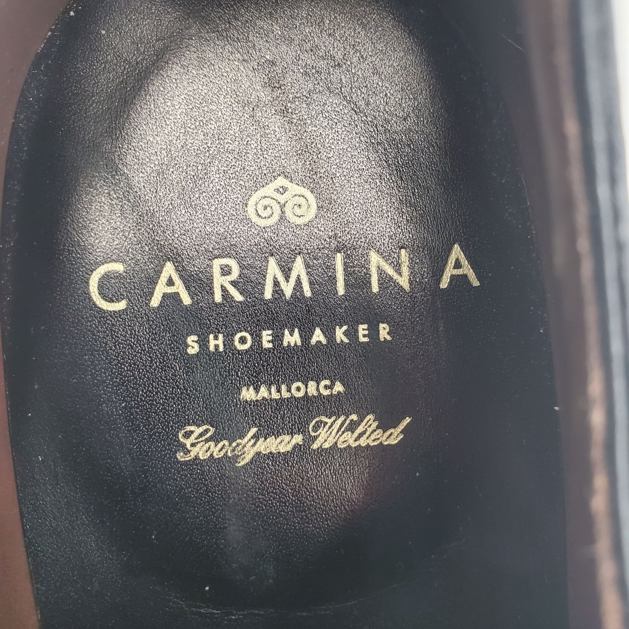 Carmina Shoemaker Luxury Mens 8 Black Calf All-Leather Dress