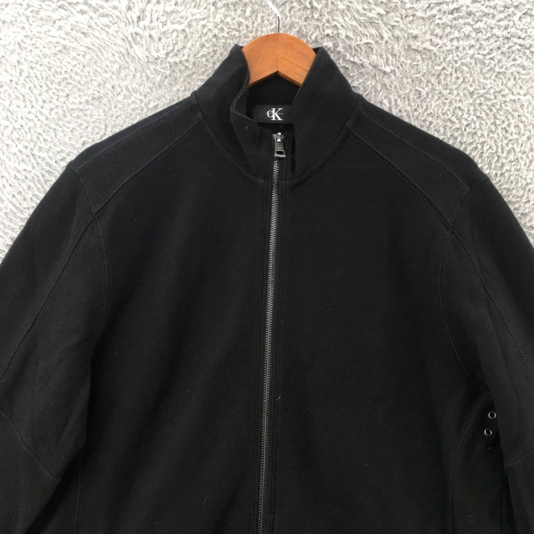Calvin Klein Calvin Klein Zip Up Jacket Mens M Black Mock Neck Long Sleeve Front Pockets Size US M / EU 48-50 / 2 - 2 Thumbnail