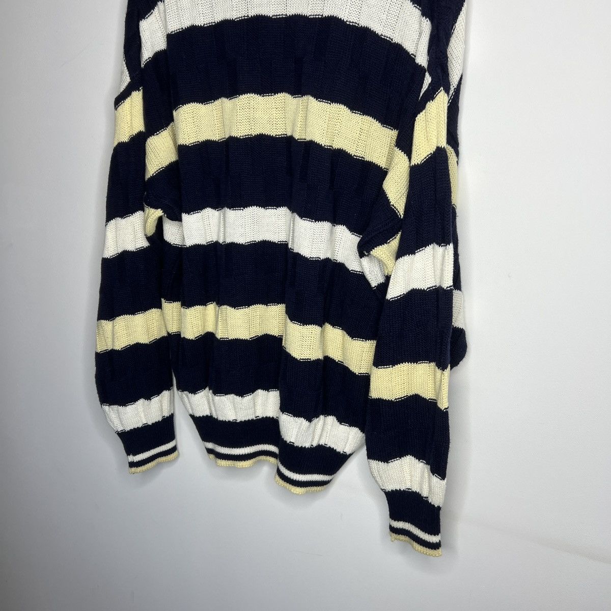 Designer × Vintage × Yves Saint Laurent Vintage 90s YSL Yves Saint Laurent cable knit chunky sweater Size US L / EU 52-54 / 3 - 9 Thumbnail