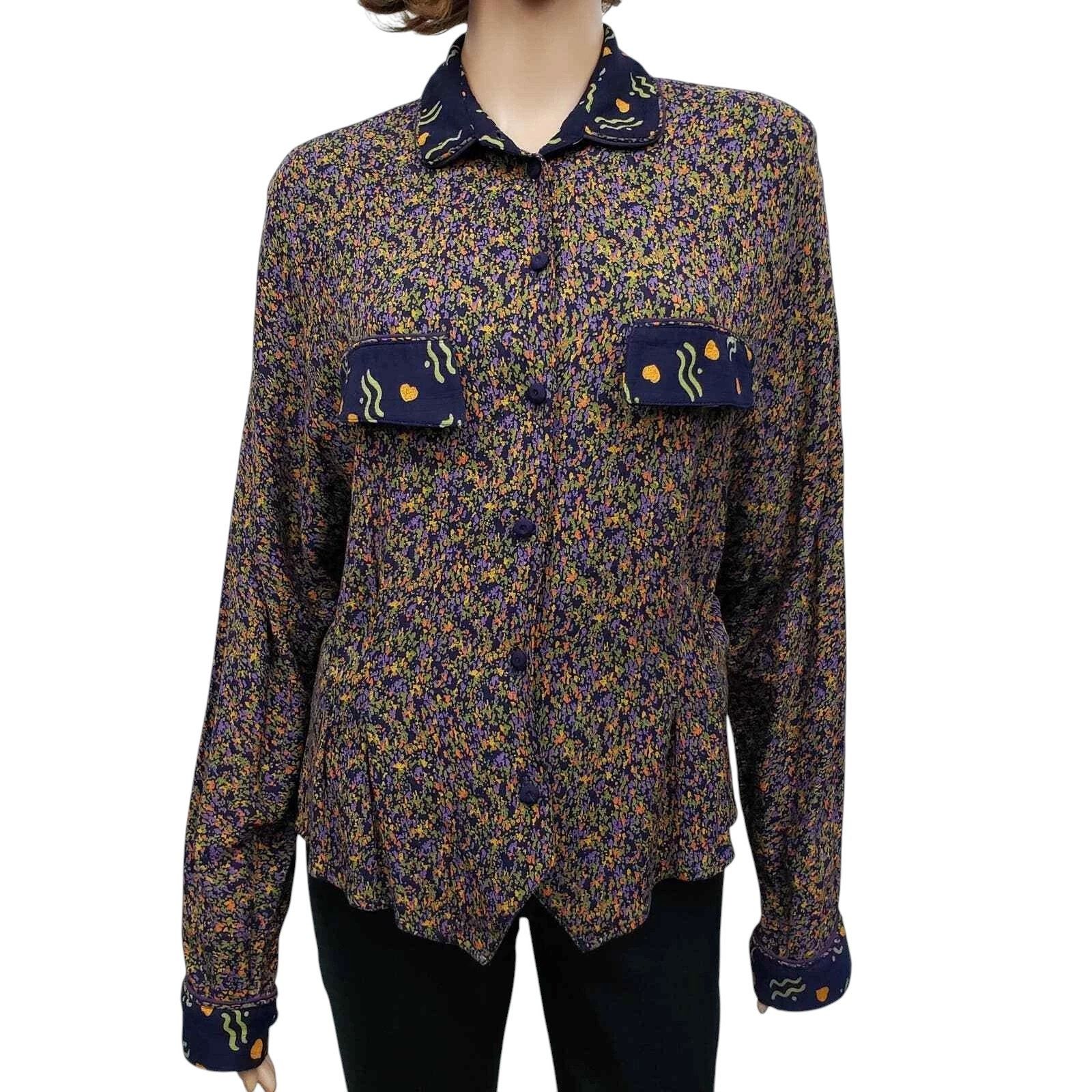 Vintage Vintage 90's Marsha Brander for COMPONIX Abstract Top 10 Size M / US 6-8 / IT 42-44 - 2 Thumbnail