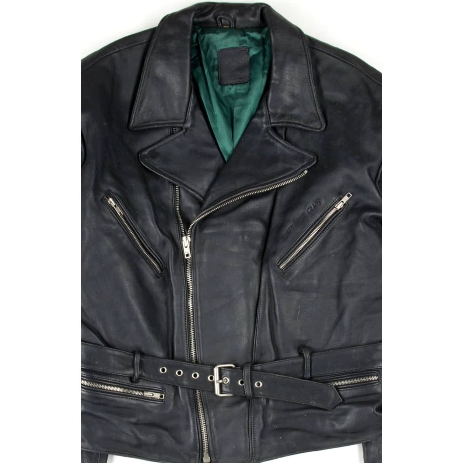 Shein VINTAGE Hein Gericke Leather Motorcycle Jacket Black Belted Biker Large Size US L / EU 52-54 / 3 - 2 Thumbnail