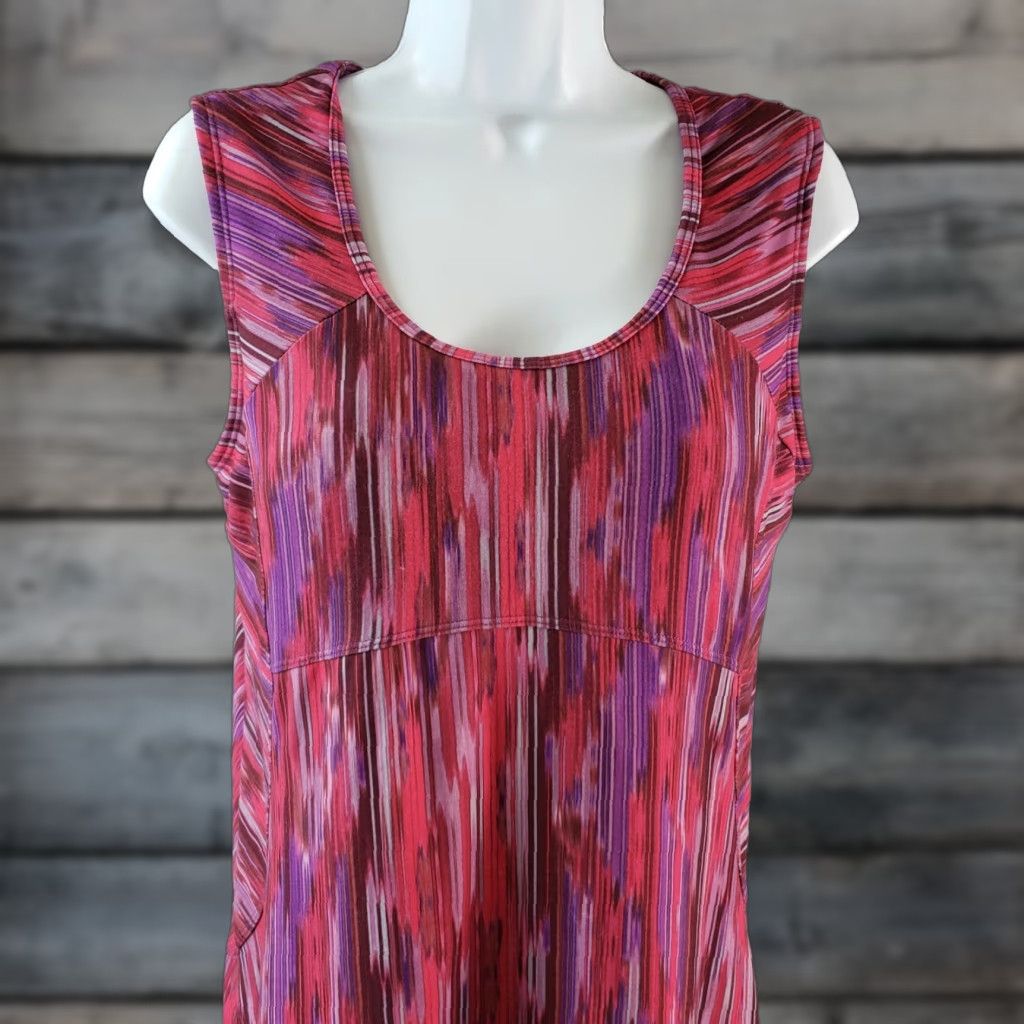 Prana Prana Womens Tank Dress Sz M Purple Pink Azalea Rainblur Alec Scoop Neck Sleeveless Casual Summer Womens Size M / US 6-8 / IT 42-44 - 1 Thumbnail