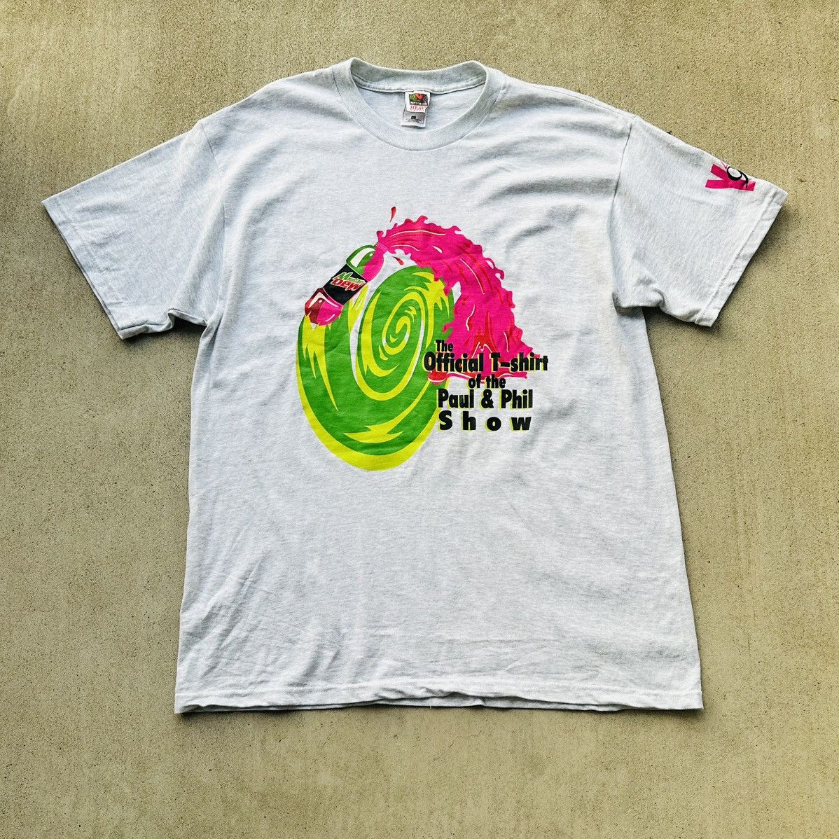 Fruit Of The Loom Vintage Montain Dew T Shirt Paul And Phil Y92 Radio Promo Size US XL / EU 56 / 4 - 1 Thumbnail