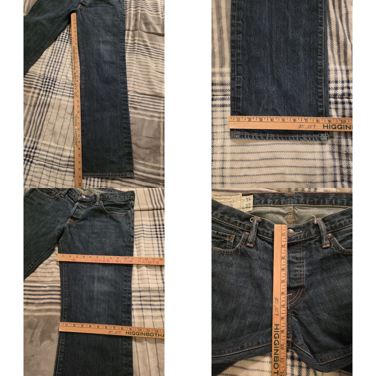 Abercrombie & Fitch VINTAGE Abercrombie & Fitch Jeans Mens 33x32 Straight Button Fly Denim Cotton Blue Mid Wash 1980s 90s Vintage Style Mens Size US 33 - 8 Thumbnail