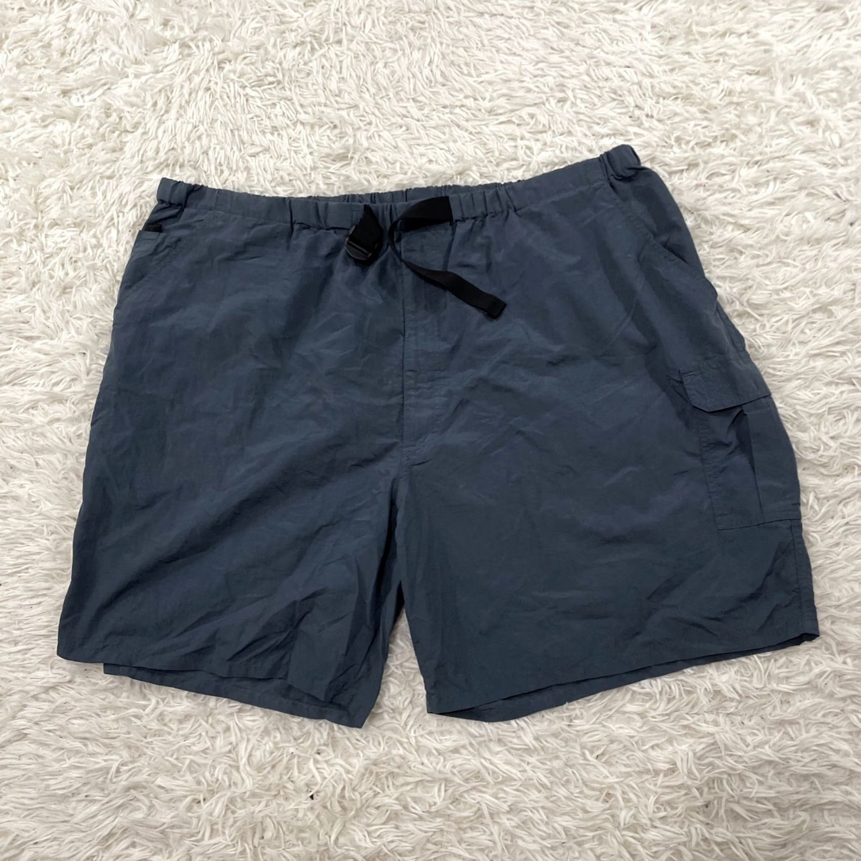 Vintage VINTAGE Unbranded Nylon Shorts Mens 2XL Gray Slim Belted Cargo-Pocket 90s Activewear Gym & Training Mens Size US 39 - 2 Thumbnail