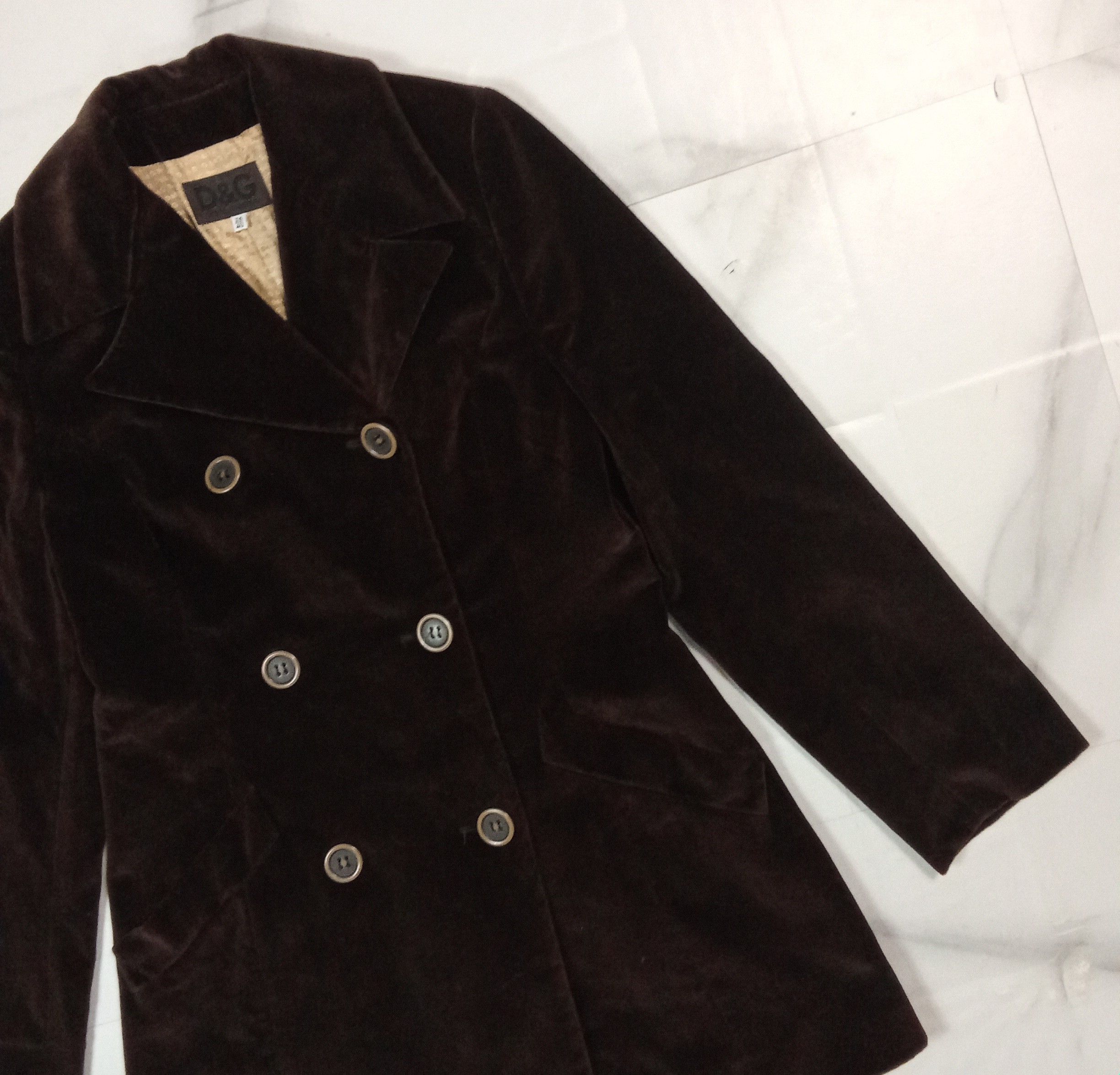 Dolce & Gabbana Archive - D&G Velvet Chocolate Long Coat Size M / US 6-8 / IT 42-44 - 4 Thumbnail
