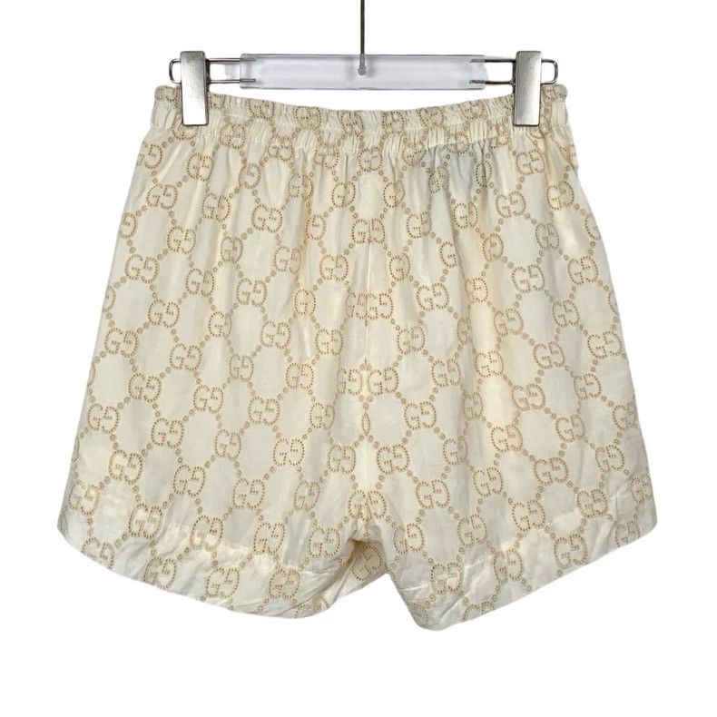 Gucci Gucci Beige logo double G full print cotton casual shorts 2 Size US 40 / EU 56 - 2 Thumbnail
