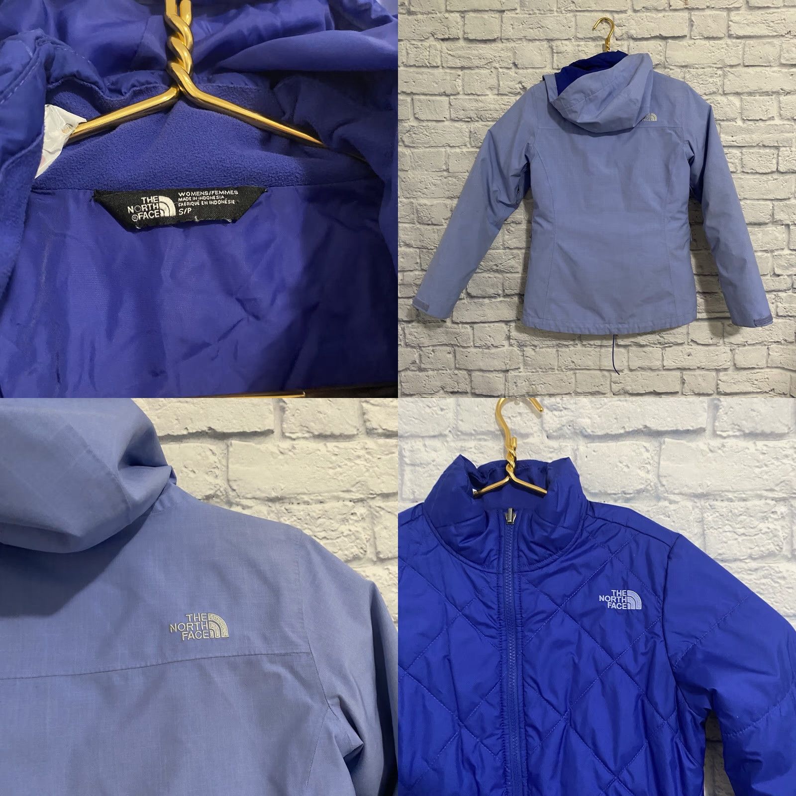 The North Face VINTAGE The North Face 3 in 1 Jacket HyVent Hooded Jacket Womens Small White/Blue Jacket Womens Mens Ladies Size S / US 4 / IT 40 - 8 Thumbnail