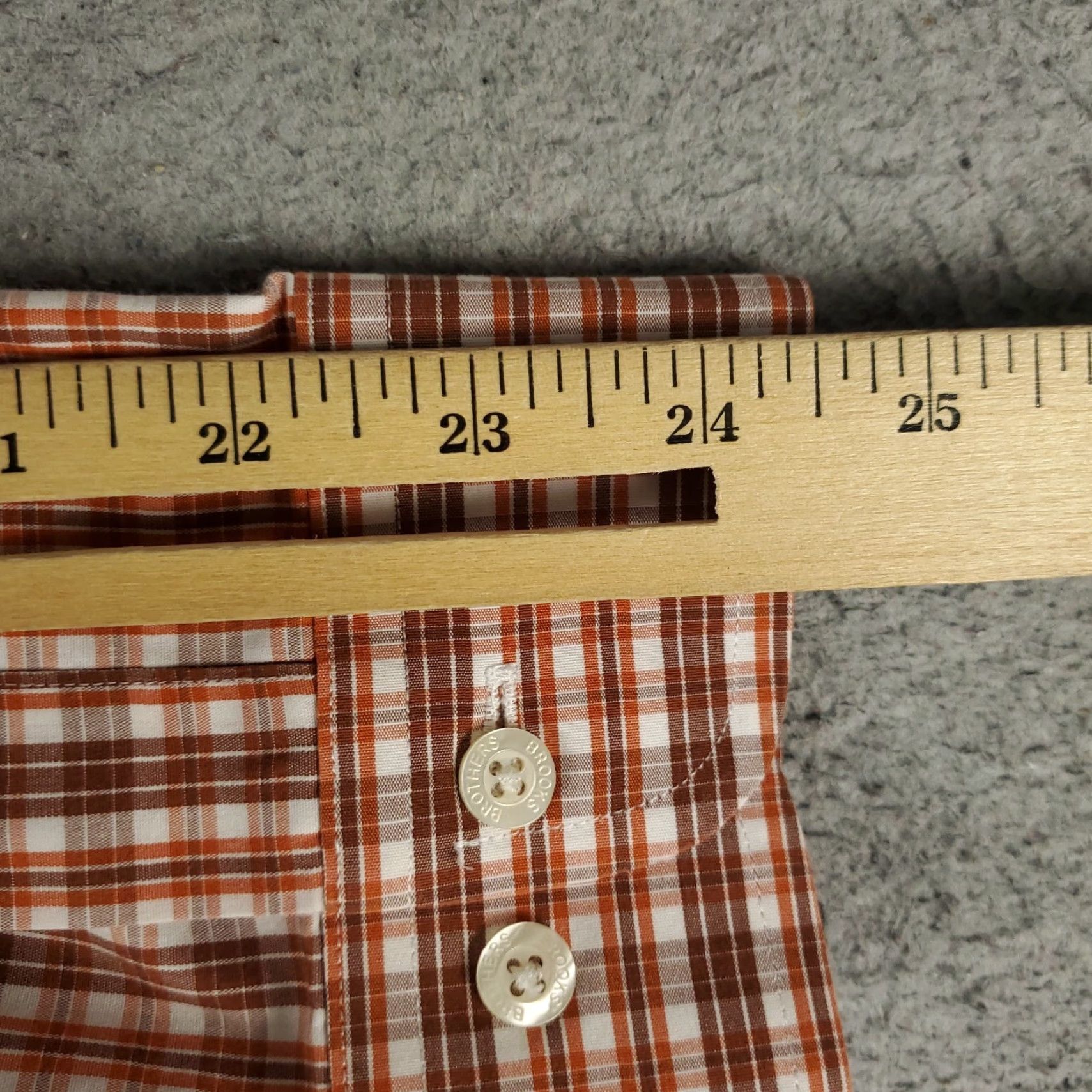 Brooks Brothers VINTAGE Brooks Brothers Shirt Mens Medium Brown Orange Plaid Button-Up Long Sleeve Size US M / EU 48-50 / 2 - 7 Thumbnail