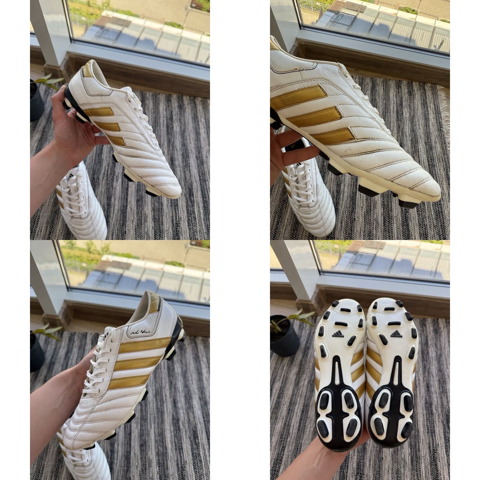 Adidas ADIDAS Adinova Football Boots Shirt Mens 43 US 9 White-Gold 2009 TRX HG FG Soccer Boots Pro Rare Boots Size US 9 / EU 42 - 8 Thumbnail