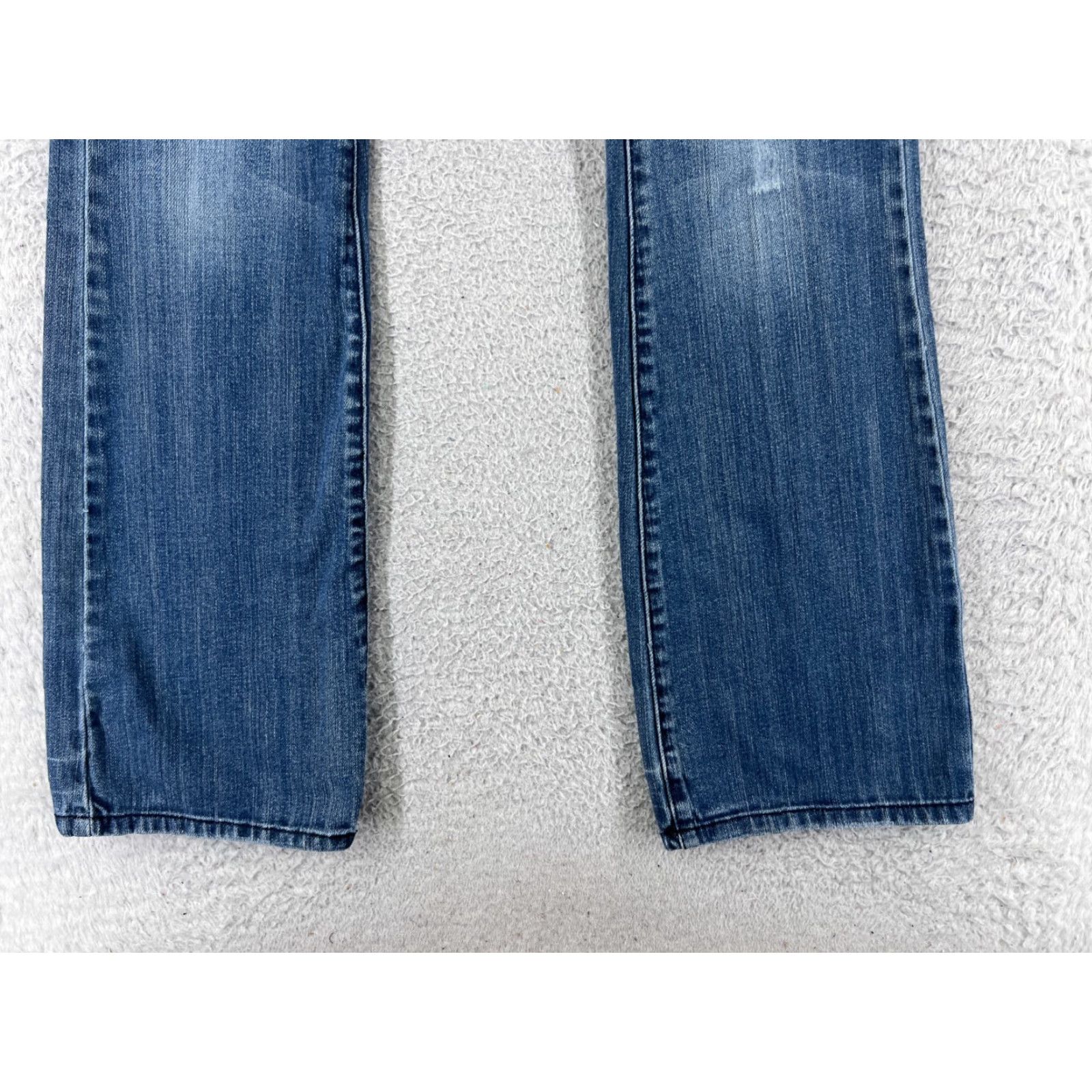 Denime Refuge Jeans Womens 3 Blue Denim Bootcut Flare Cotton 25x32 Denim Jeans Baggy Stretch Embroidered 5-Pocket solid Blue Ladies Size 26" / US 2 / IT 38 - 2 Thumbnail