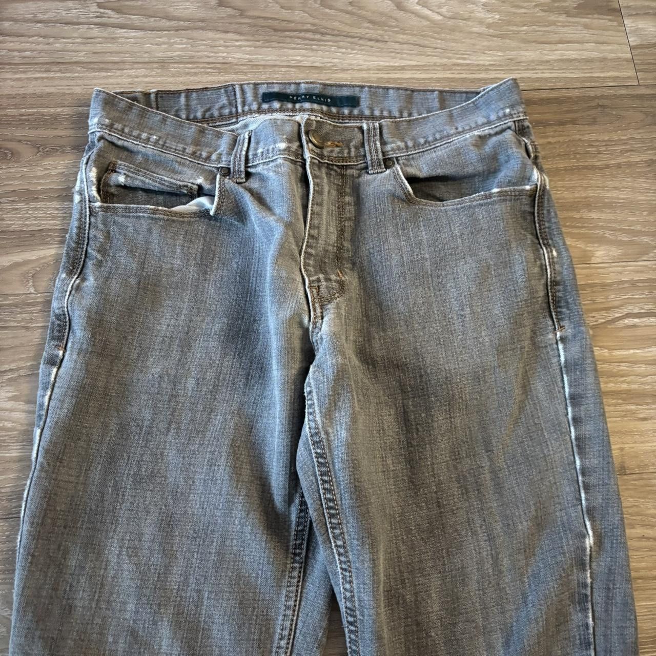 Perry Ellis Crazy Vintage Y2K/2000s Grunge Faded Grey Perry Ellis Slim Denim Jeans! 30x30 Size US 30 / EU 46 - 5 Thumbnail