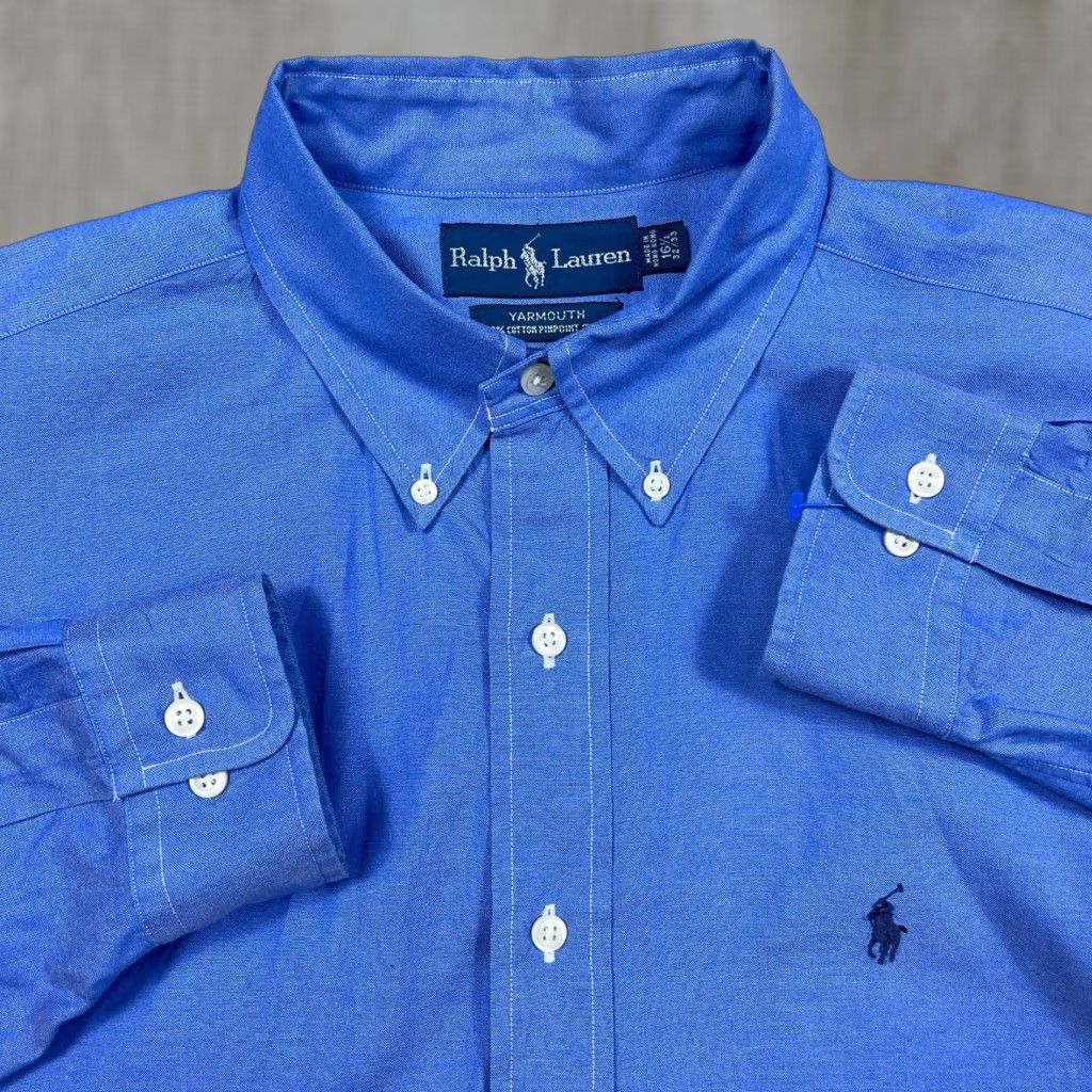 Ralph Lauren Ralph Lauren Shirt Men Large Blue Button Up Yarmouth Pointpin Oxford 16.5 32/33 Button-Front Casual Shirt Mens Blue Cotton Regular Laundry Clothcloth Size US L / EU 52-54 / 3 - 1 Thumbnail