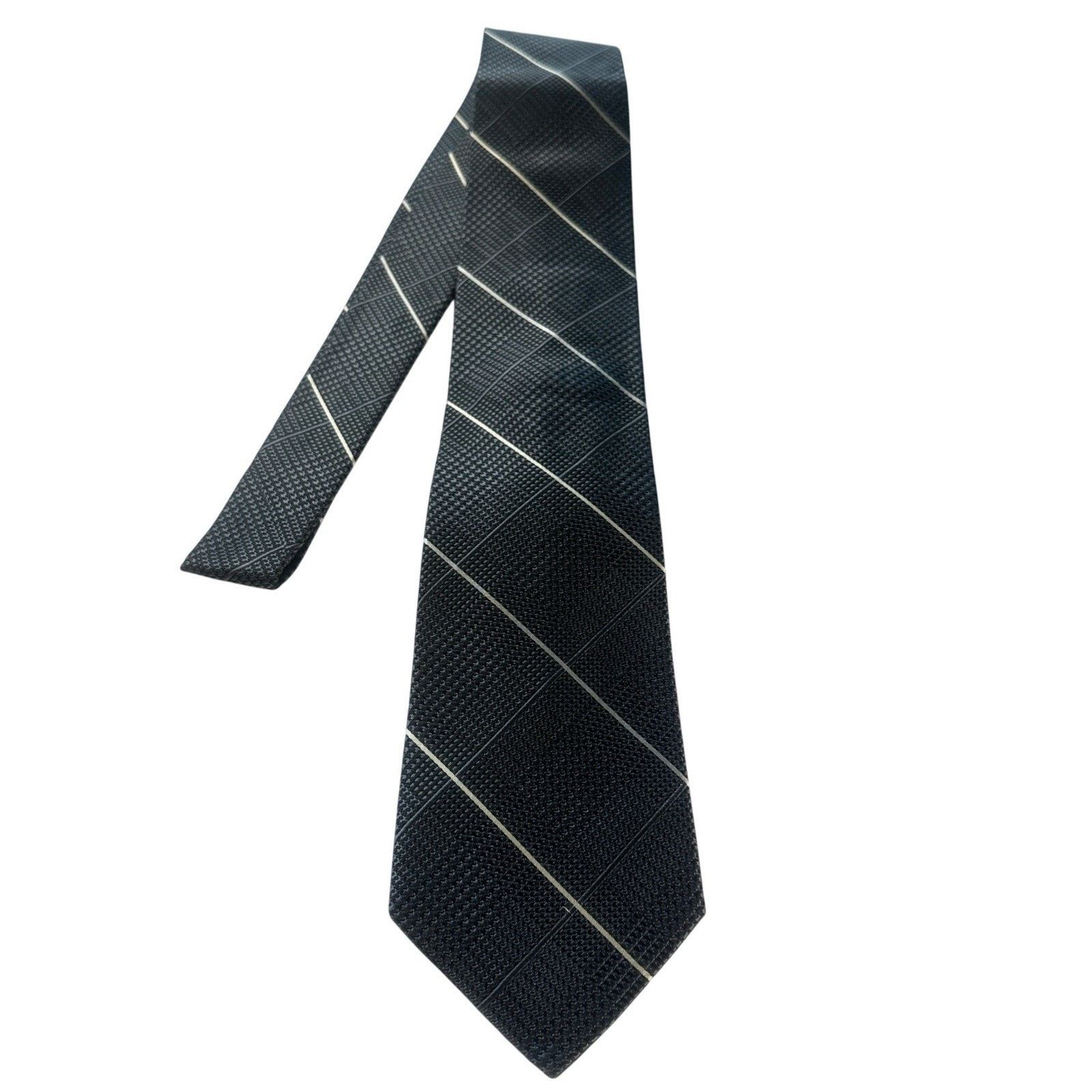 Paul Fredrick Paul Fredrick Silk Tie Charcoal Gray Woven Pattern Formal Size ONE SIZE - 1 Thumbnail