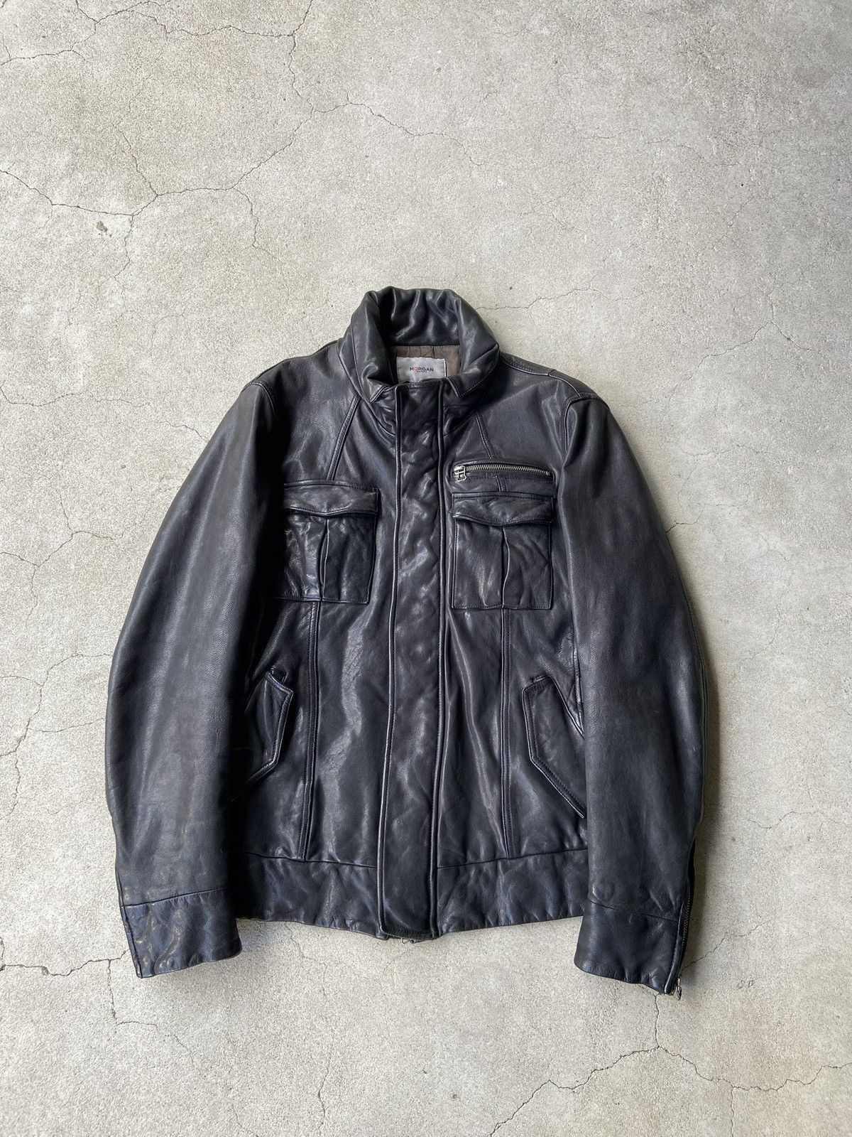 Morgan Homme MORGAN HOMME 00s ARCHIVE Y2K LEATHER ZIP BLOUSON Size US M / EU 48-50 / 2 - 2 Thumbnail