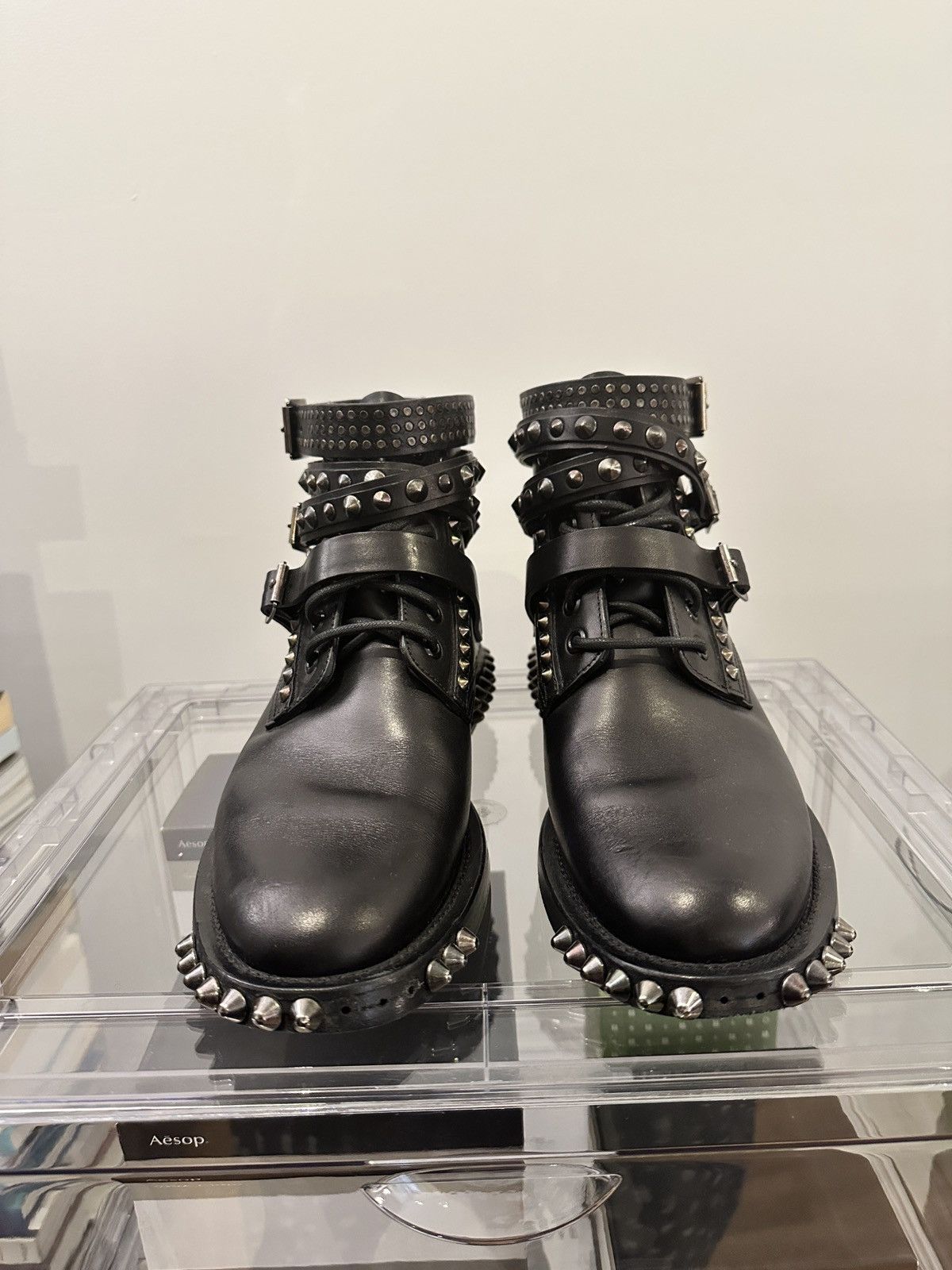 Saint Laurent Paris SAINT LAURENT PARIS FW13 Moto Studded Ankle Boots IT 39 Size US 9 / IT 39 - 8 Thumbnail