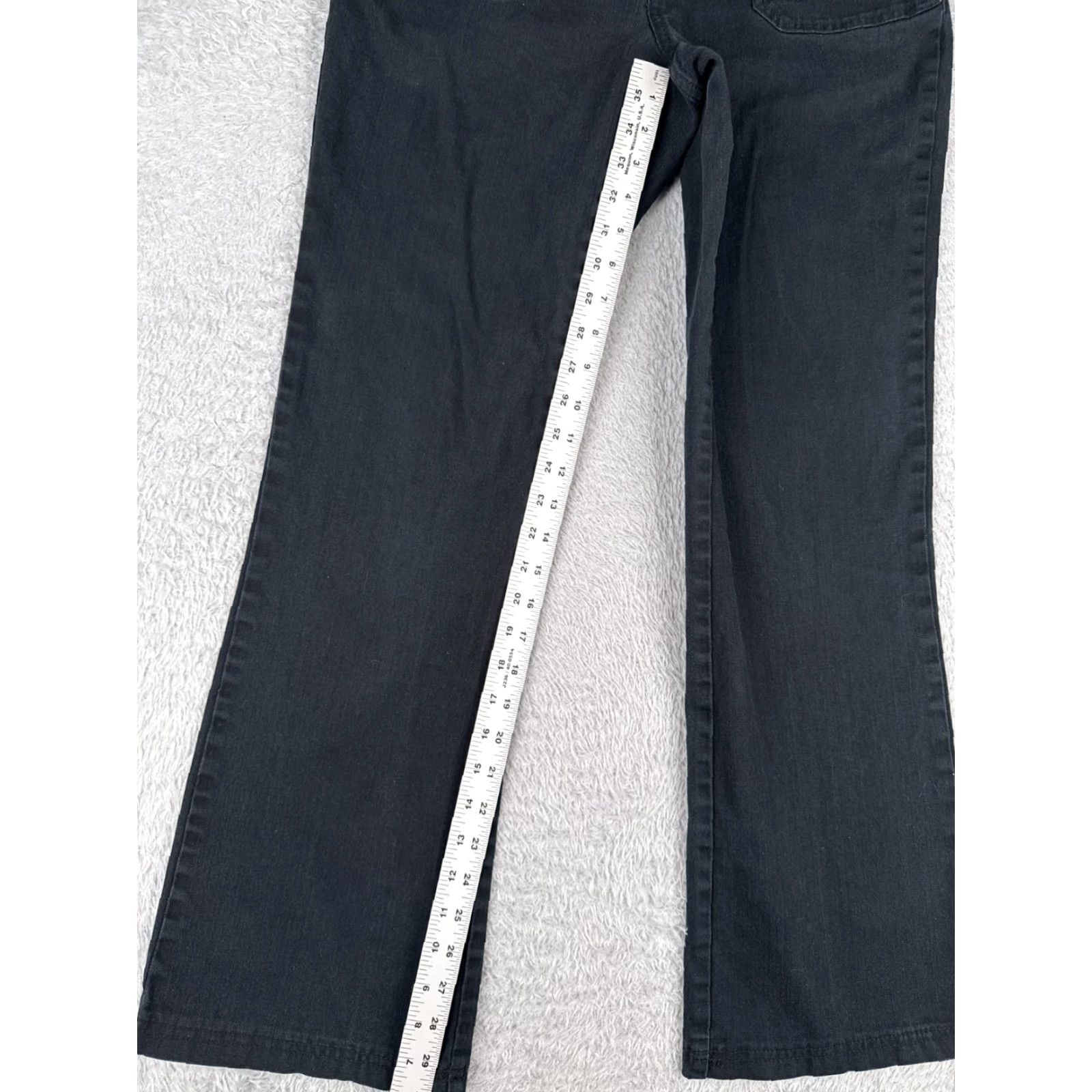 Denime Gianto Jeans Women Bootcut 6 Black Denim 28x31 Mid Rise 5-Pocket Cotton Stretch Flap Pocket Zipper Button Modern Jeans Womens Size 28" / US 6 / IT 42 - 7 Thumbnail