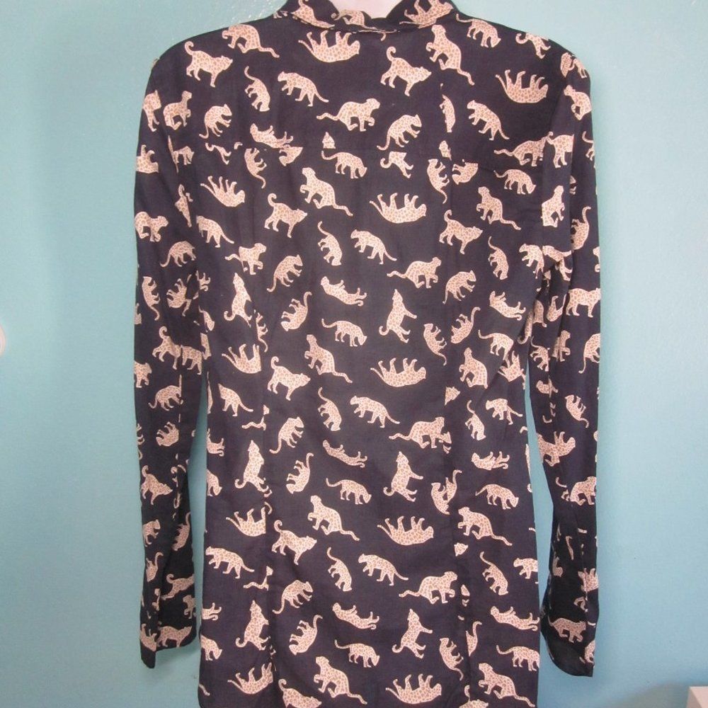 J.Crew J Crew Women’s Size S Blue Roaming Cheetah Print Button Up Shirt Size S / US 4 / IT 40 - 6 Thumbnail