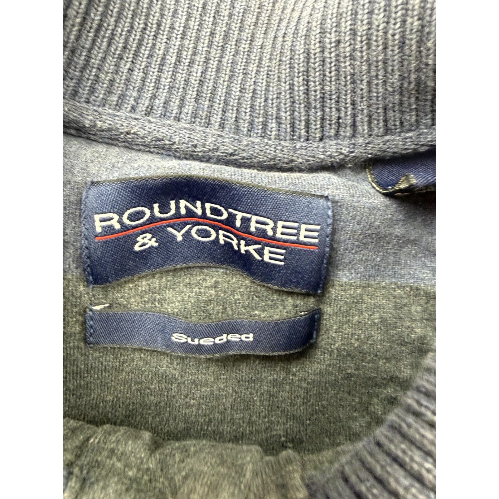 Roundtree & Yorke VINTAGE Roundtree & Yorke Rugby Shirt Mens Large Blue Striped Sueded Cotton Polo Long Sleeve Casual Jersey Size US L / EU 52-54 / 3 - 3 Thumbnail