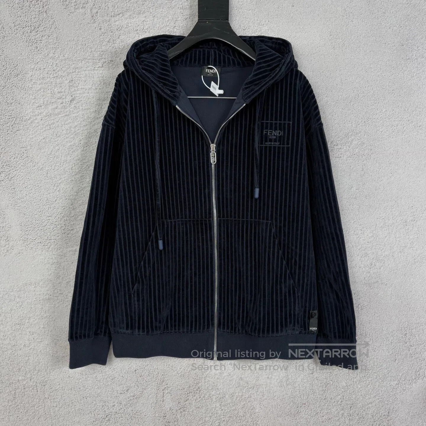 Fendi FENDI Blue-black corduroy zipper hoodie jacket Size US XS / EU 42 / 0 - 1 Thumbnail