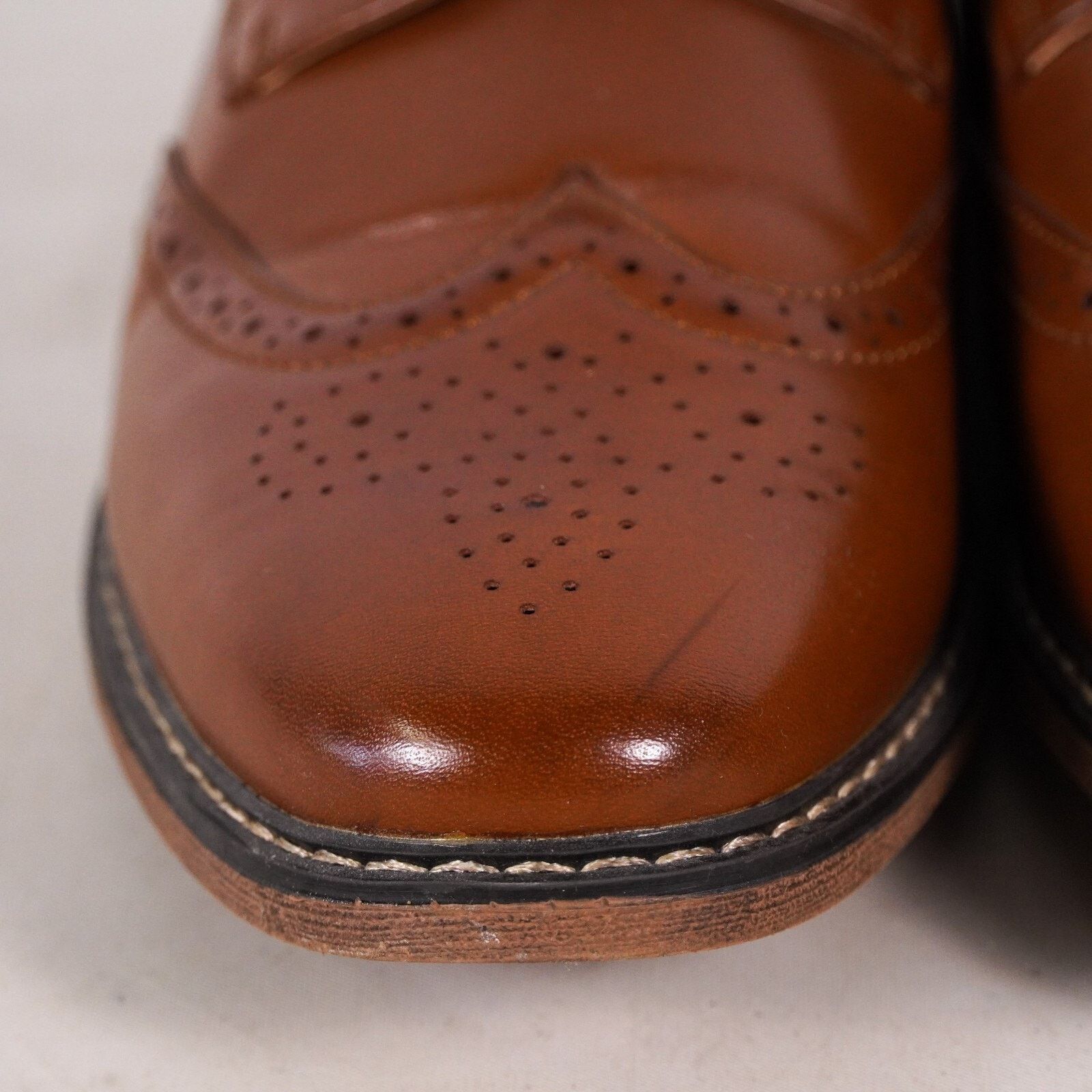 Other Borell Oxford Lace Up Dress Shoes Men Size 6M Brown Orange Size US 6 / EU 39 - 3 Thumbnail