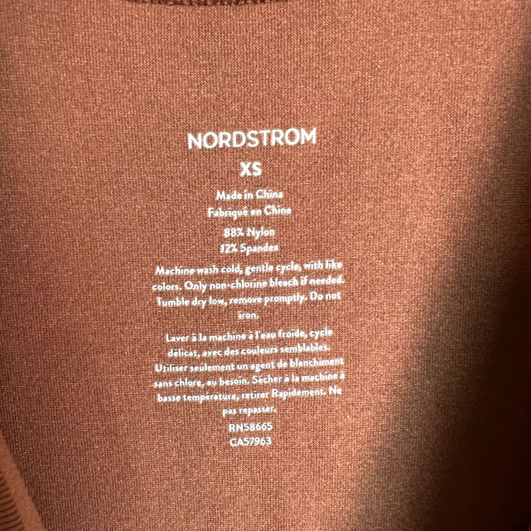 Nordstrom NORDSTROM Womens XS Brown Tank Top Nylon Spandex Sleeveless Pullover Size XS / US 0-2 / IT 36-38 - 3 Thumbnail