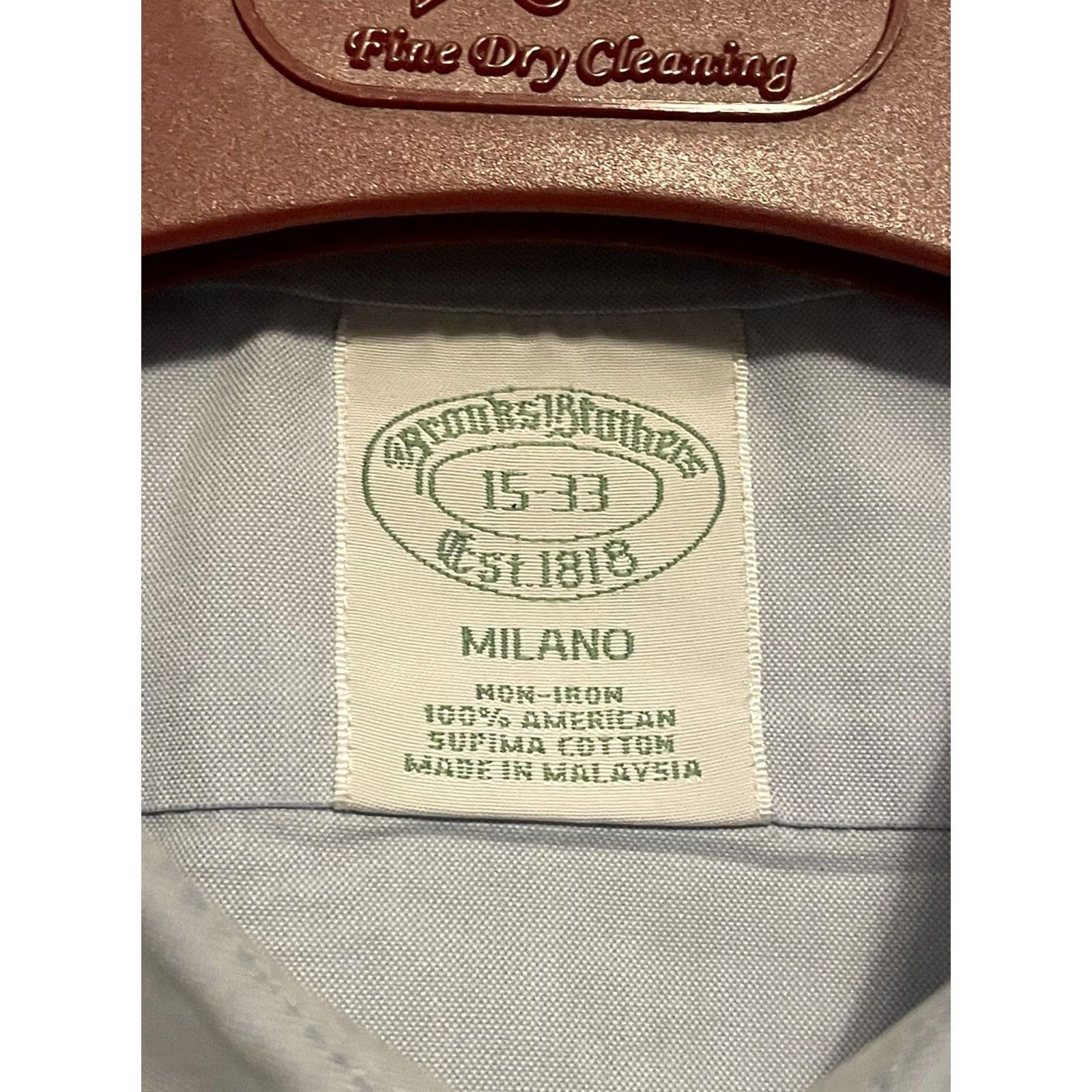 Brooks Brothers VTG Brooks Brothers Shirt Mens 15-33 Blue Oxford Cloth Button-Down USA Shirt 100% Cotton Long Sleeve Dress Shirt Size US M / EU 48-50 / 2 - 3 Thumbnail