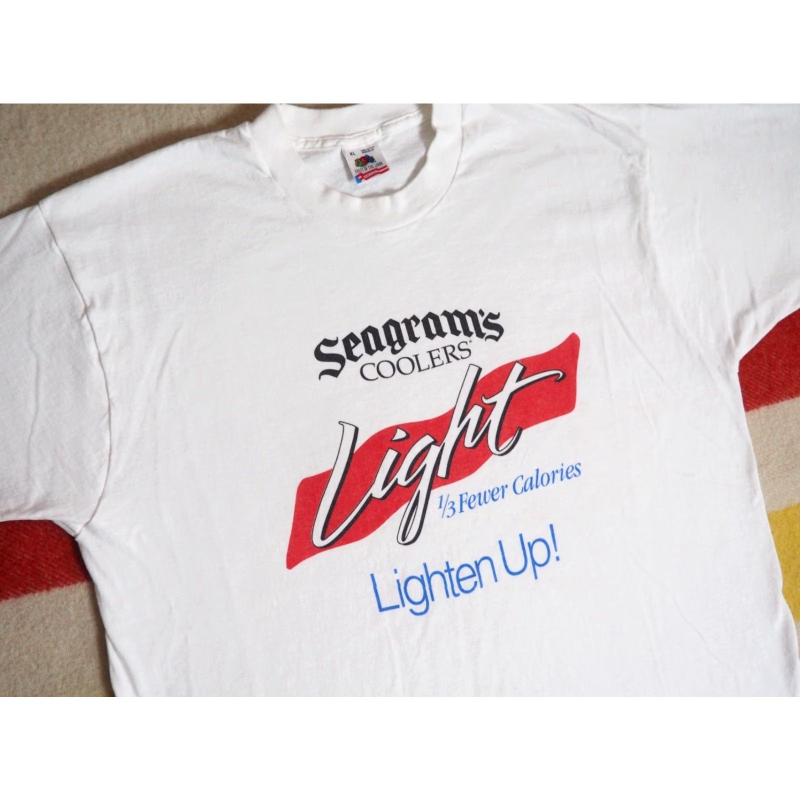 Fruit Of The Loom VTG 90s Fruit of the Loom Seagrams Liquor Beer Promo USA Made White Tee T-Shirt Mens L Size US L / EU 52-54 / 3 - 2 Thumbnail