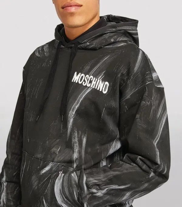 Moschino o1y0225 Logo Hoodie in Black/White Size US S / EU 44-46 / 1 - 2 Thumbnail