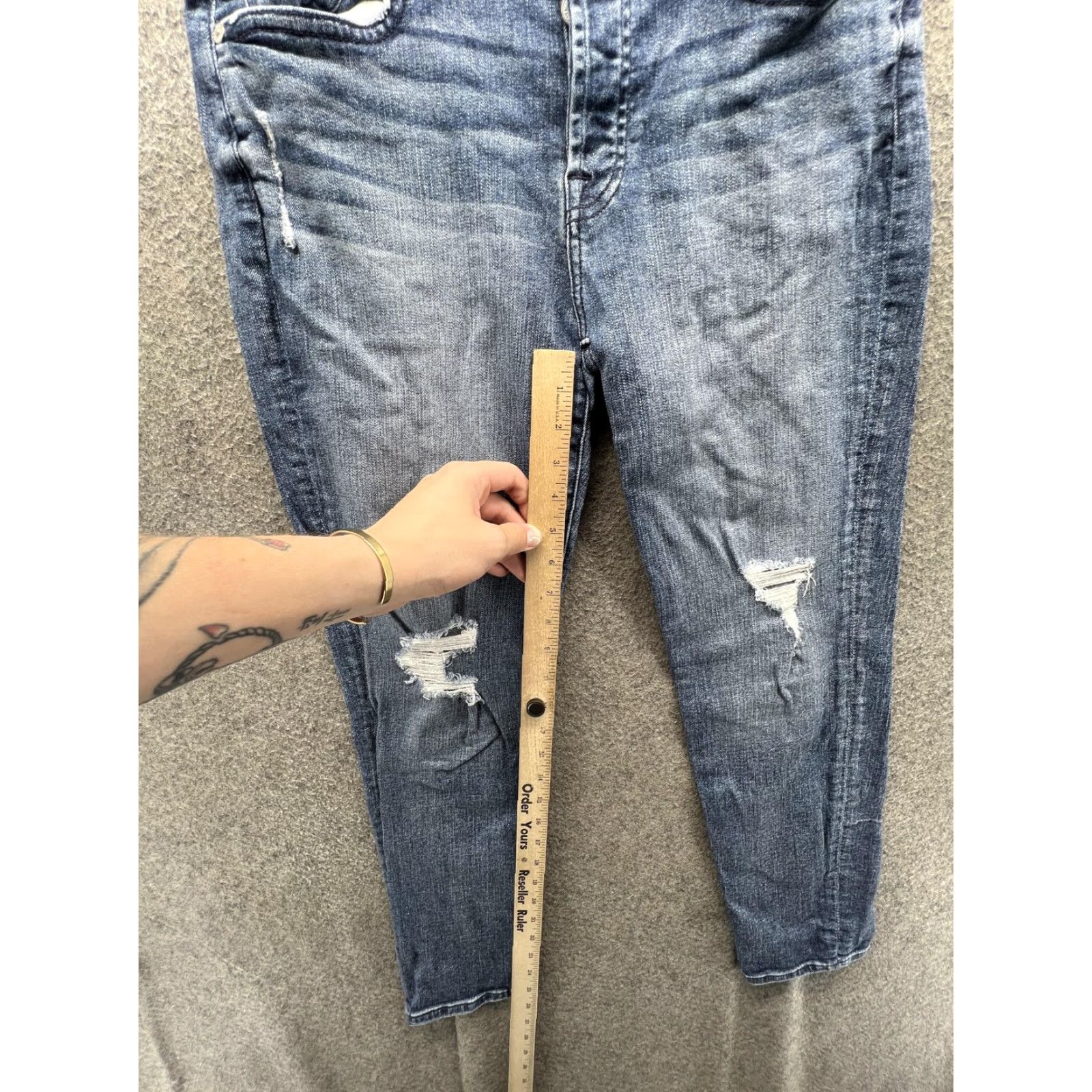 7 For All Mankind 7 For All Mankind Jeans Womens 28 Blue Josefina Distressed Boyfriend Denim Size 28" / US 6 / IT 42 - 4 Thumbnail