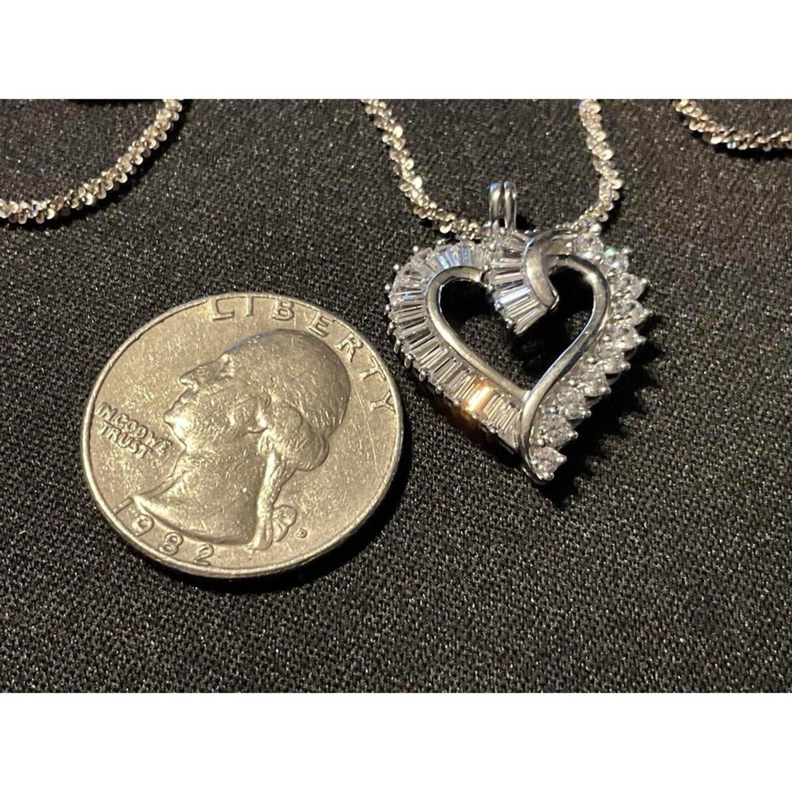 Other 925 JMC CZ Heart Pendant Popcorn 17in Chain Necklace Size ONE SIZE - 5 Thumbnail
