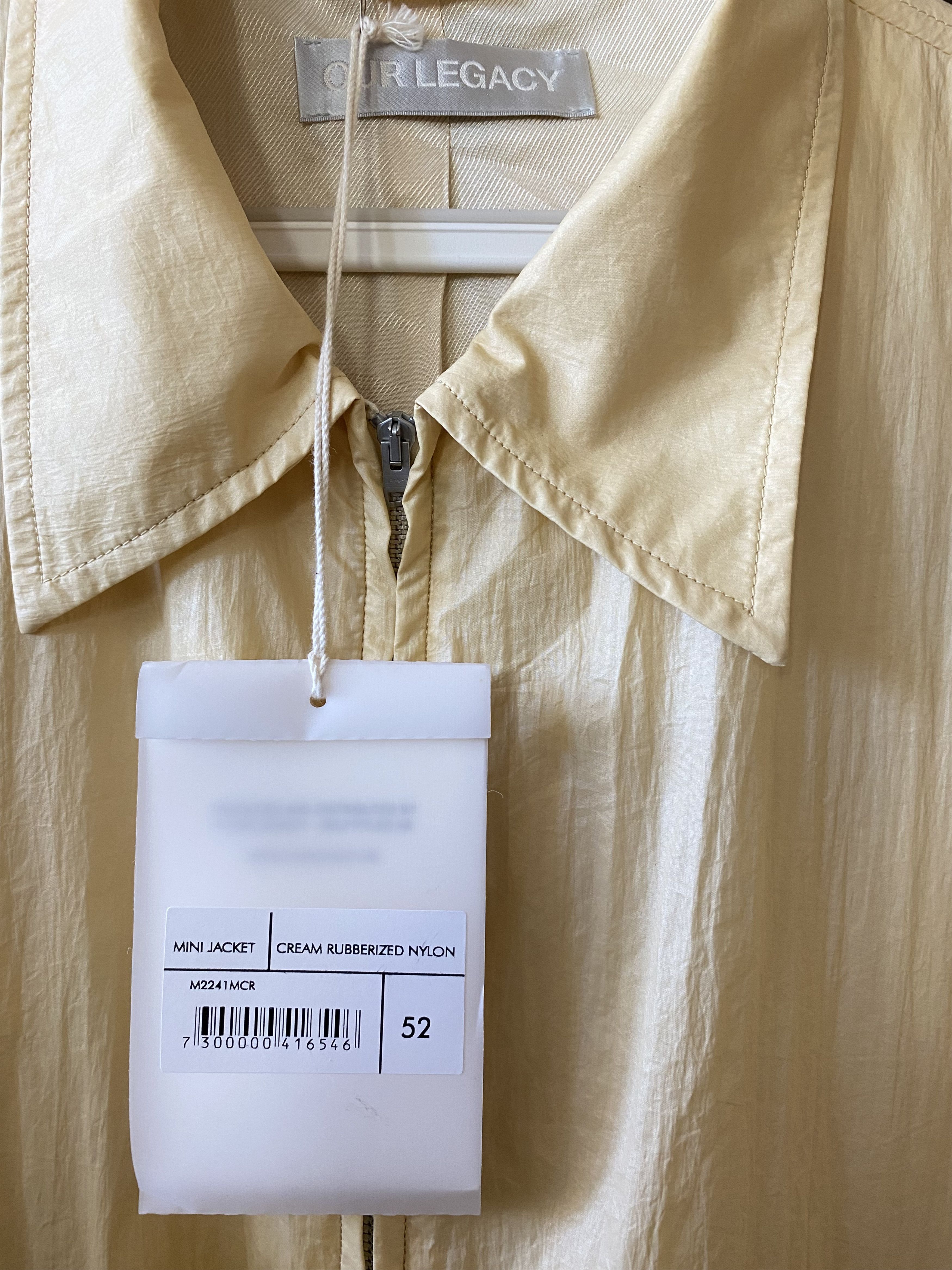 Our Legacy BNWT Mini Jacket Cream Rubberized Nylon Size US L / EU 52-54 / 3 - 1 Thumbnail