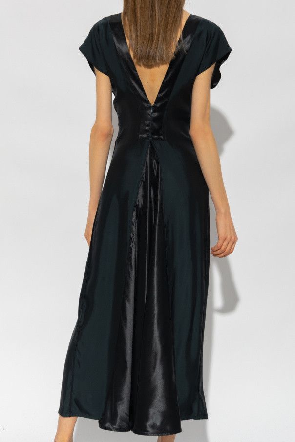 Bottega Veneta o1w1db10825 Satin Fluid Dress in Camping Size XS / US 0-2 / IT 36-38 - 4 Thumbnail