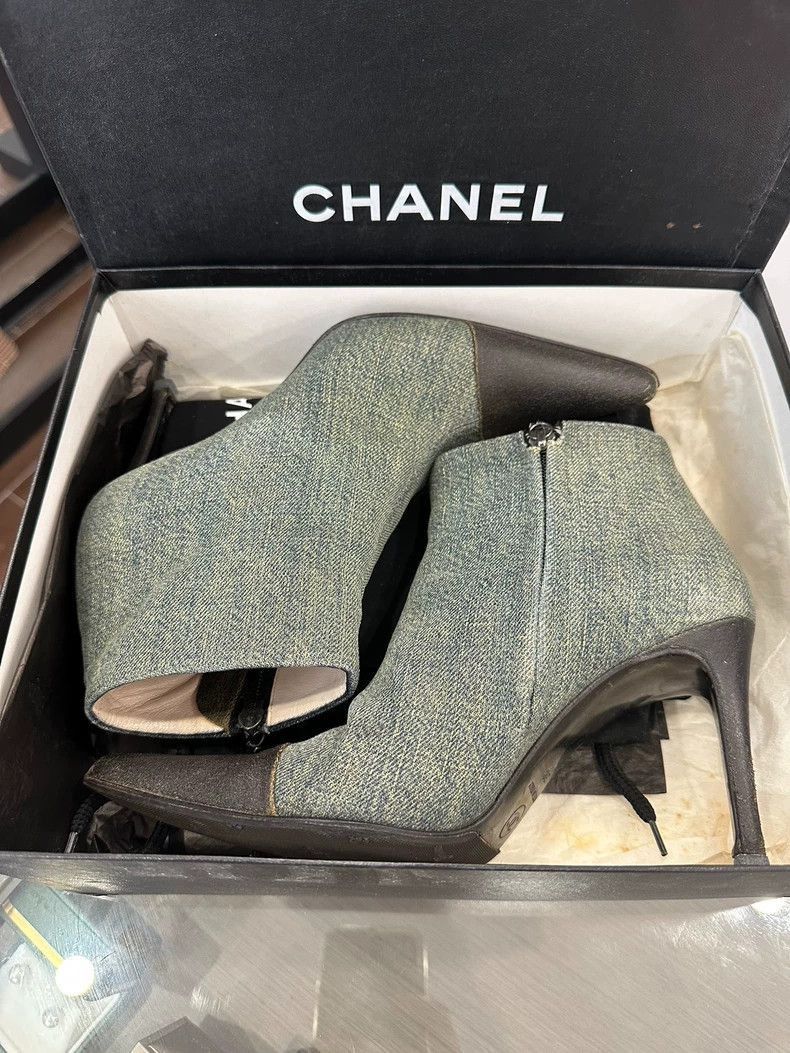 Chanel Chanel Denim Short Boots for Women -2505 Size US 8.5 / EU 41-42 - 8 Thumbnail