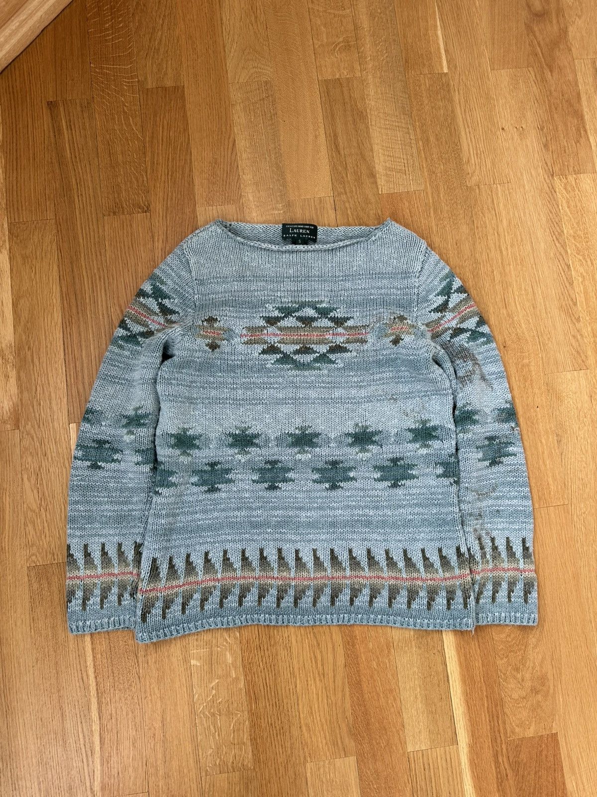Polo Ralph Lauren Polo Ralph Lauren Hand Knit Aztec Linen Sweater Size US S / EU 44-46 / 1 - 3 Thumbnail