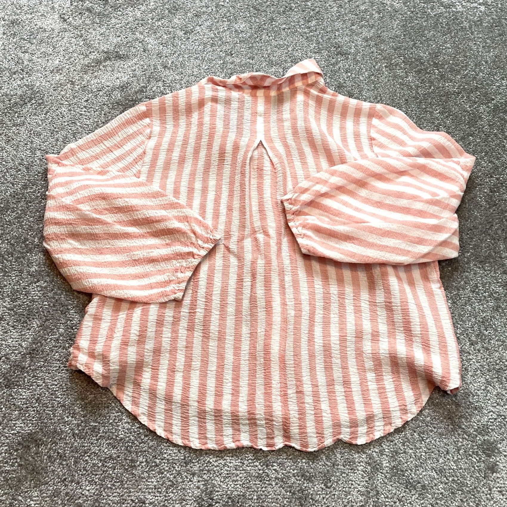 Vintage Chico's Womens Button Up Shirt Orange Striped Long Sleeve Top Size L Regular Size L / US 10 / IT 46 - 8 Thumbnail