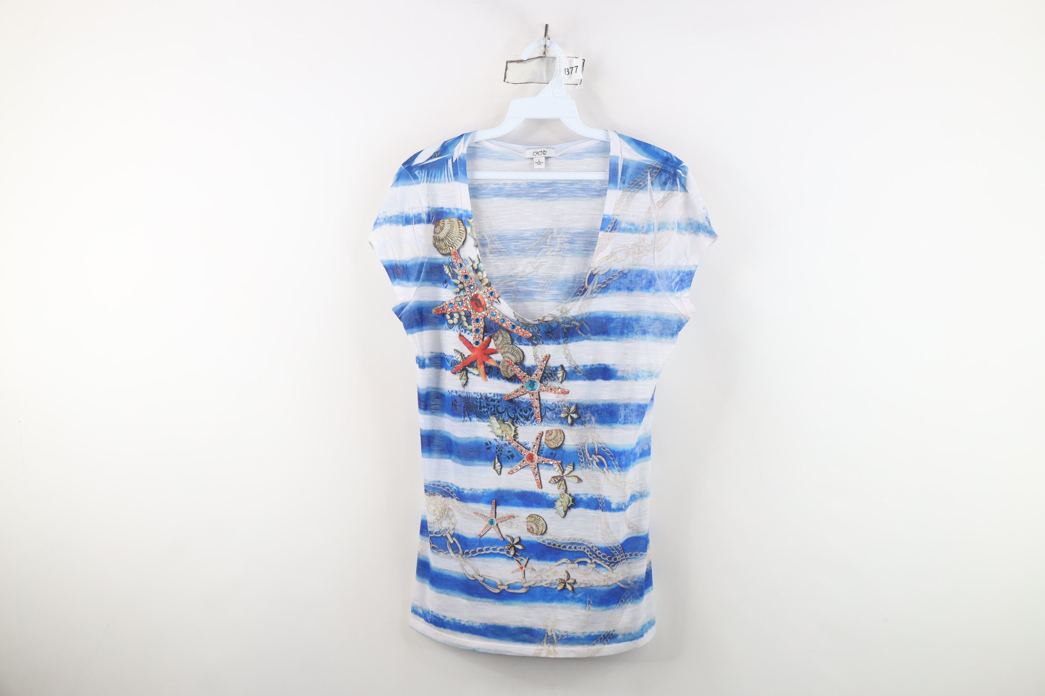 Vintage Vintage Y2K Cache Beach Chain All Over Print T-Shirt USA Size L / US 10 / IT 46 - 1 Thumbnail