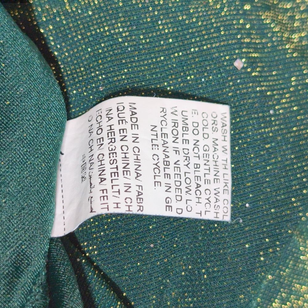 Other Unbranded 2XL Elegant Emerald Green Sparkle Draped Women's Size XXL / US 16-18 / IT 52-54 - 7 Thumbnail